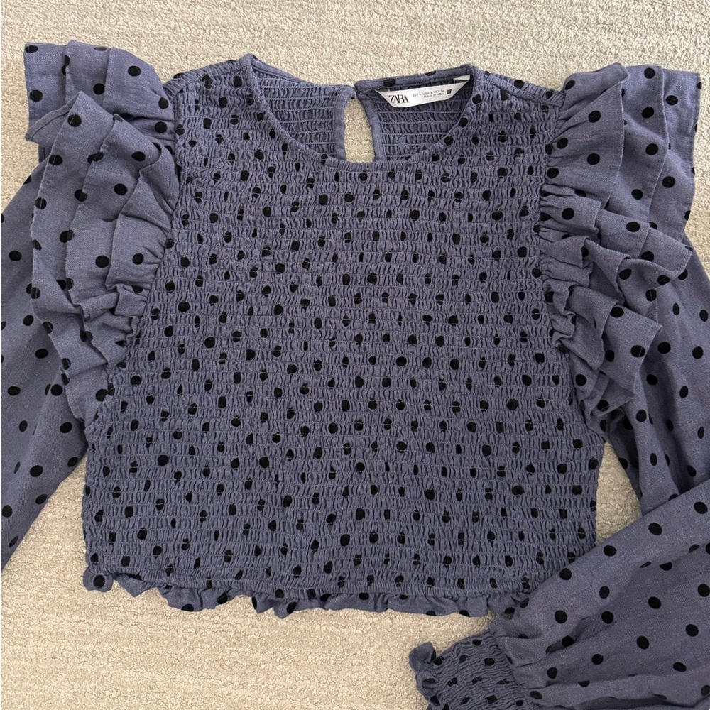 Zara Ruffle Sleeve Top - Picture 2 of 4